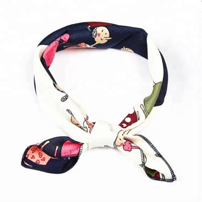 China Stain Factory Wholesale Custom Print Hair Scarf Satin for sale