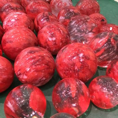 China China Wholesale Pretty Red Cast Stone Sphere Quartz Crystal Ball For Home Decoration for sale