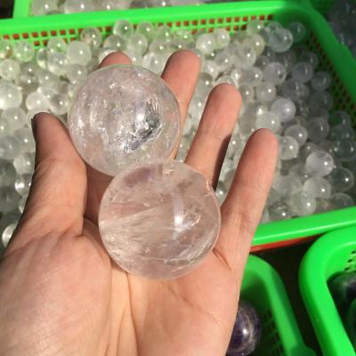 China China Wholesale Natural Crystal Clear Sphere Transparent Quartz Crystal Therapy Ball for sale