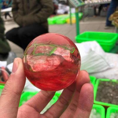 China Wholesale Quartz Crystal Ball For Decoration China Cast Stone Red Melt Or Healing Crystal Set for sale