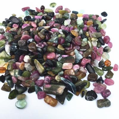 China China Wholesale Gemstone Crystal Tumbled Stone Polished Natural Rainbow Tourmaline Gravel for sale