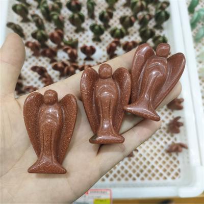 China Europe Crystal Angel Carved Natural Gemstone Mix Quartz Angel Figurines Crystal Carving Healing Crafts for sale