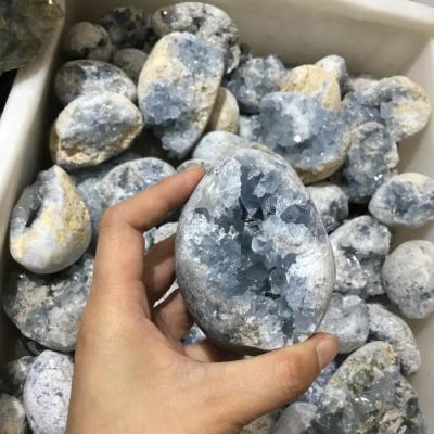 China China Wholesale Natural Blue Celestite Crystal Geode Mineral Specimen For Decoration for sale