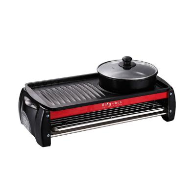 China Easily Cleaned 3 In 1 New Product Indoor Electric BBQ Grill Pan With Hot Pot for sale