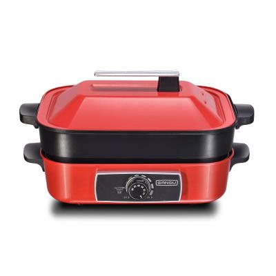 China Garage 1200W 4L Non Stick Temperature Non Stick Type Material Grill Body Electric Multi Hot Auto Pan Control Power Stove Original Shape for sale