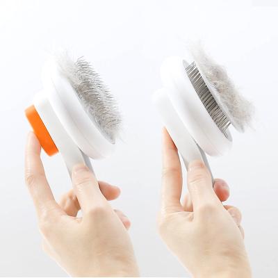 China Pet Cat Dog Grooming Stainless Slicker Pet Brush Self Viable Cleaning Tool Large Soft PETKIT Hair Brush For Pet Massage for sale