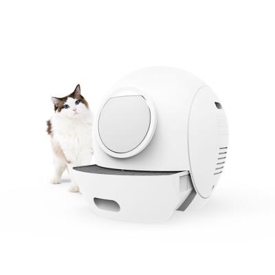 China ELS Luxury Large Enclosed Portable Cat Litter Toilet Furniture Auto Smart Cat Litter Box Automatic Smart Self Cleaning Stocked for sale