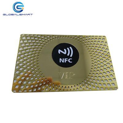 China Waterproof / Waterproof GS005 RFID Metal Business Card With RFID NFC Chips 13.56mhz for sale