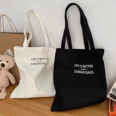 China Folding Manufacturers Customized LOGO Size Fabric Lifestyle School Shoulder Bags Shopping Bags Organic Women's Canvas Bags for sale