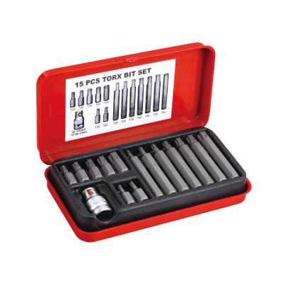 China Top Selling Metal Drilling Guaranteed Quality 15pcs Torx Bit Set Portable Drill Bit Set Professional for sale