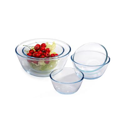 China Freshness Preservation Mini Greenhouse New Fashionable Glass Bowl Transparent Glass Mixing Fruit Bowl for sale