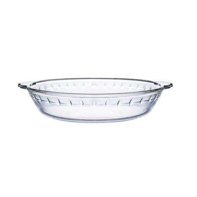 China Freshness Preservation Wholesale Eco-frinedly Round High Borosilicate Market Nice Dish /glass Baking Bakeware for sale