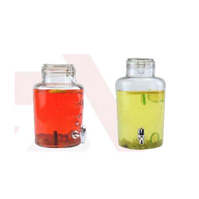 China 5L/8L Transparent Glass Juice/Beverage/Drinks Juice/Beverage/Drinks Dispenser With Glass Clip Lid for sale