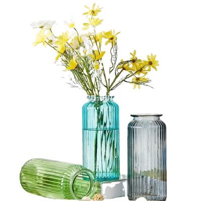 China Home Decor Customized Color Wide Mouth Glass Vase For Home Decoration for sale