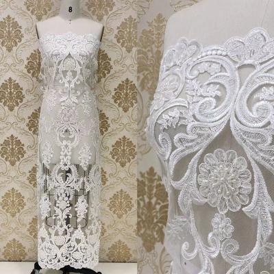 China Elastic ready to ship, CURRENT! ! ! Wedding Dress Customize Elegant Handmade Embroidery Lace Mesh Beads Bridal Sequin for sale