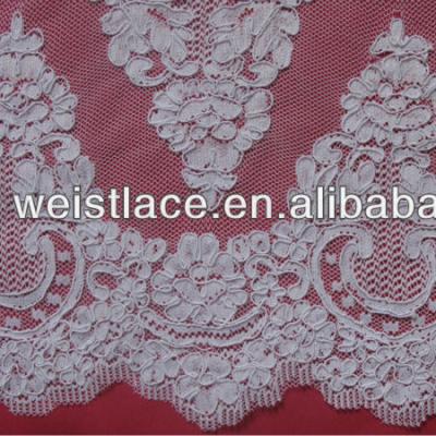 China Viable White Re-embroidery French Lace Border Lace for sale