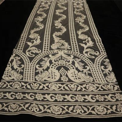 China Sustainable Classic African Embroidered Bridal Tulle Lace Fabric for sale