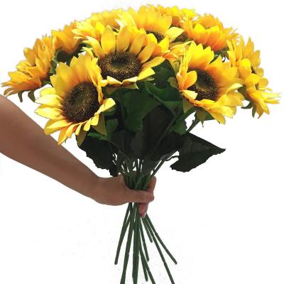 China Healthy Living Sunflower Artificial Silk Flower Bouquet Floral Home Decor Wedding for sale