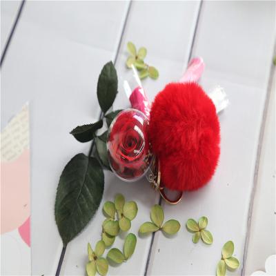 China Perfect Gift Real Touch Flowers Promo Gift Boxes Forever Rose Flowers Wholesale Preserved Key Chain for sale