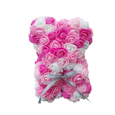 China 2020 Party New Product Ideas Yunnan Rose Dog Rabbit Bubble PE Teddy Bear Rose Preserved Pink Bear for sale