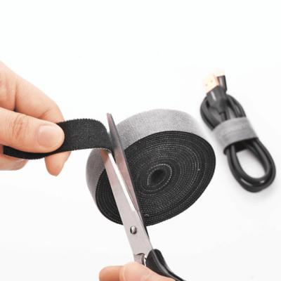 China Self Adhesive Reusable Nylon Hook and Loop Tie Band Cable Ties Tie Wire Ties for sale