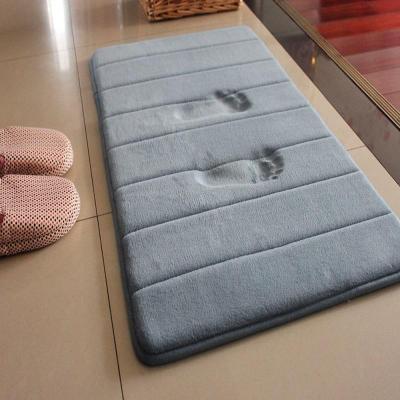 China Sustainable Home Bathroom Rug Non-Slip Bath Mat Soft Coral Fleece Memory Foam Rug Mat for sale