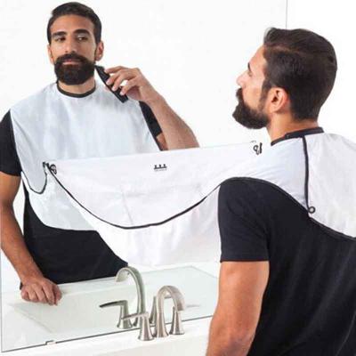 China 130x80cm Beard Apron Bib Trimmer Clean Male Facial Hair Cape Sink Shaving Waterproof Beard Apron Bathroom Supplies for sale