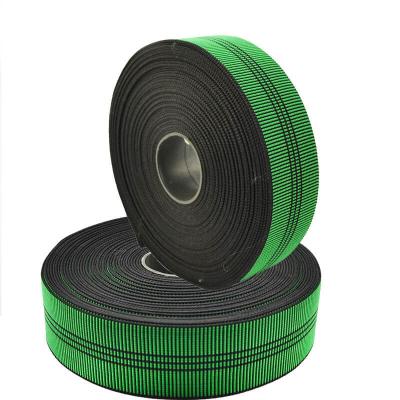 China High Quality Furniture Elastic Factory ODM Green Color 50Mm Sofa Elastic Webbing for sale