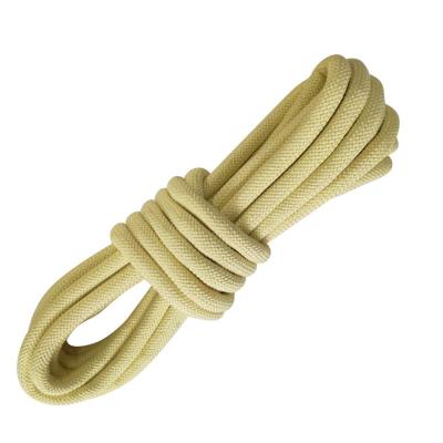 China Flame Retardant Yellow Custom Size High Tensile Safety Strength Rope Flame Retardant Aramid Rope for sale