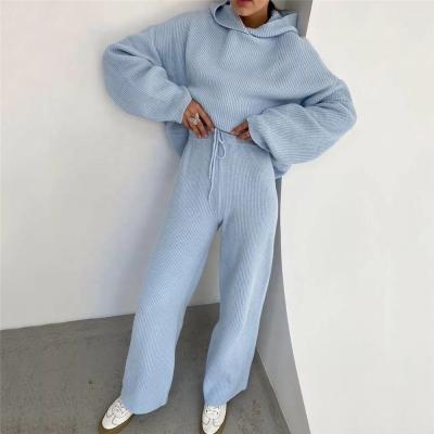 China QUICK DRY Luxury Custom Women Comfortable 2 Piece Sweater Lounge Set Pants Pajamas Loungewear Set for sale