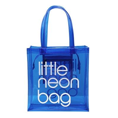 China PVC Handled Transparent Clear Shopping Bag With Handle Waterproof Beach PVC Tote Bag for sale