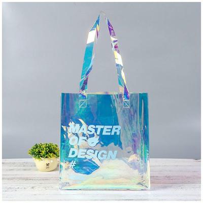 China 100% Eco-friendly wholesale plastic black transparent PVC clear vinyl tote handbag ladies shopping bags for women for sale