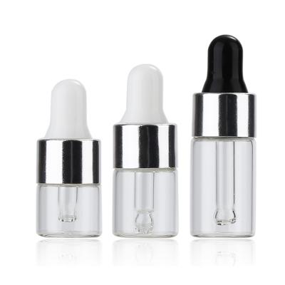 중국 Transparent Rose Gold Glass Dropper Bottle 1ml 2ml 3ml 5ml Essential Oil Sample Trial 판매용