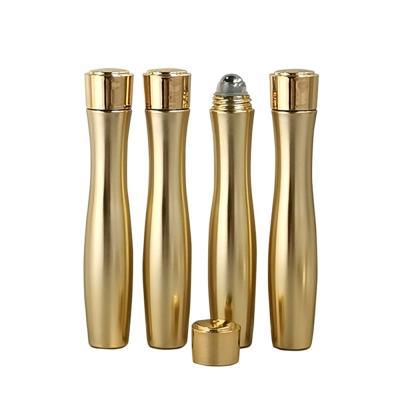 China 20ml Golden Plastic PETG Eye Cream Roller Oil Bottle Essence To Take Bead Bottle for sale