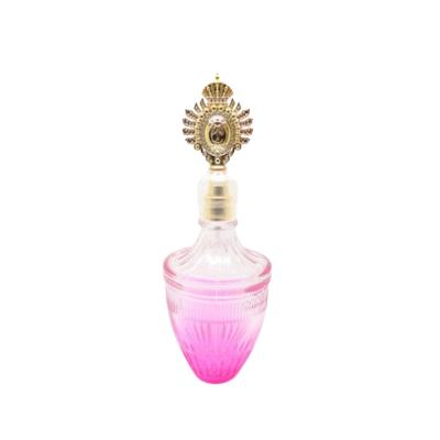 China Botella de perfume de cristal personal del cuidado 100ml con Spayer de oro y los casquillos en venta