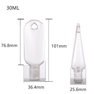 중국 돌려서 여는 뚜껑 PET PETG 훅 30ML 플라스틱 손 소독제 병 판매용