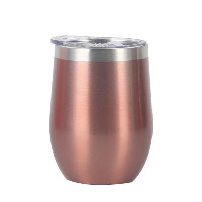 China PORTABLE 12 Colors Stainless Steel Water Bottle Powder Coating Custom 12OZ Egg Shaped Tumbler Insulated Vacuum Cups With Lid for sale