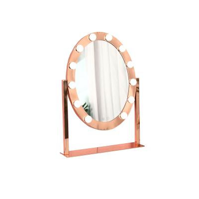 China Small Hollywood Vanity Light Lighted Golden Makeup Mirror Led Mirror Factory Wholesale for sale