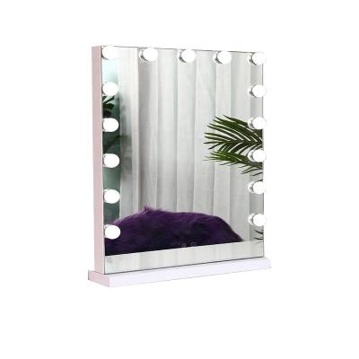 China Hollywood Style And Metal Frameless Desk Mirror Lighted Vanity Mirror Desk Mirror With USB Plug for sale