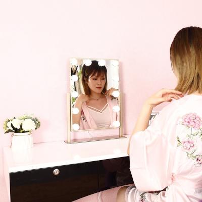 China 30*40cm Adjustable Home Office Daily Sauce Makeup Light Dressing Table Mirror HD Beauty Light Stick On Mirror Light for sale