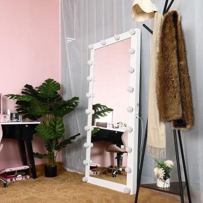 China Hot Selling New Items Bedroom Full Mirror Full Mirror With 20 Bulbs Led Light Touch Control Dimmable for sale