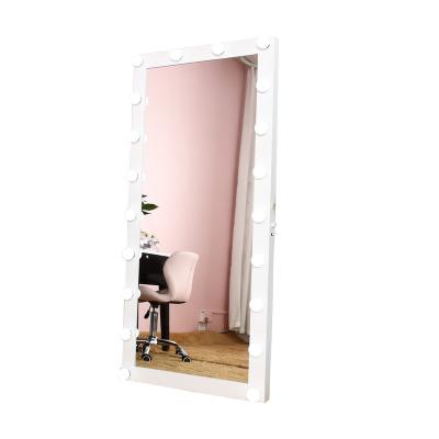 China Full Length Mirror Full View Shape And Large Standing Jewelry Cosmetic Cabinet Use Makeup Mirror With Led Lights for sale