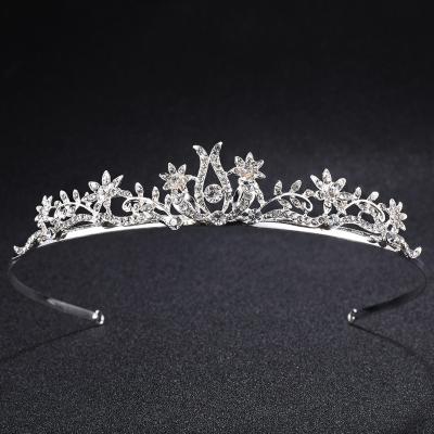 China High Quality Ladies Hair Decoration Bride To Wedding Metal Tiara And Crowns Jewelry Headdress Rhinestones Flower Hair Accessories For Girls for sale