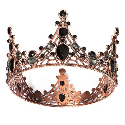 China European Antique Gold Bridal Tiaras And Princess Tiara Crown Party Wedding Art High Quality Retro Baroque Vintage F for sale