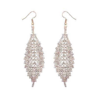 China Newest Brand Cute Crystal Drop Earrings Leaf Women Drop Colors Crystal Alloy Feminine Dangle Earrings Drop Earrings Ab for sale