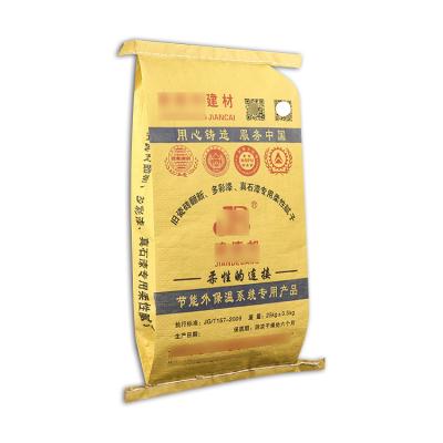 China Recycled materials waterproof 25kg 50kg dry mortar kraft paper valve bag for expanding mortar for sale