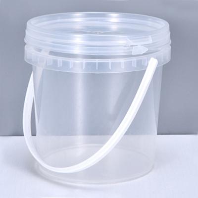 China Custom Transparent PAINT Printing 50l Clear Plastic Bucket With Lid for sale