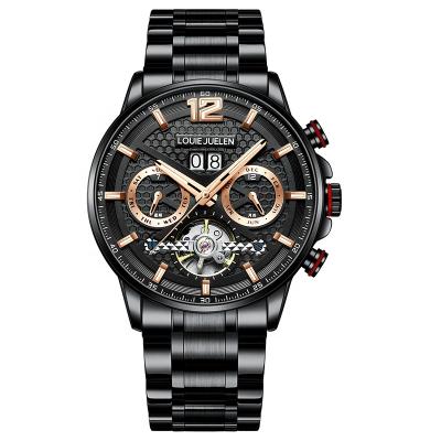 China Luxury Band Luminous Mechanical Chronograph Stainless Steel Tourbillon Automatic Mens Watches for sale