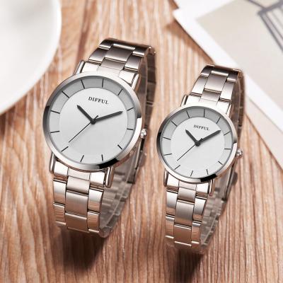 China Wholesale Cheap Waterproof Stainless Steel Band Lover Watch Quartz Couples Wrist Watch for sale