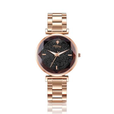 China Luxury Good Quality Rose Gold Starry Sky Women Full Calendar Stainless Steel Band Watches Jam Tangan Wanita for sale